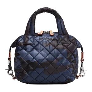 MZ WALLACE Women’s Micro Sutton Recycled Nylon Small Crossbody In Dark Blue Camo